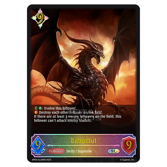 Shadowverse Evolve - BP02 - Reign of Bahamut - Bahamut - BP02-SL20EN Shadowverse Evolve - BP02 - Reign of Bahamut - Bahamut - BP02-SL20EN