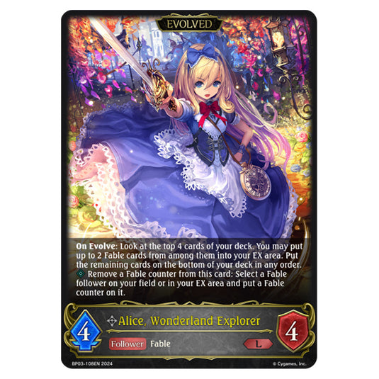 Shadowverse Evolve - Flame of Laevateinn - Alice, Wonderland Explorer - BP03-108EN