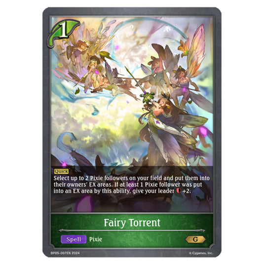 Fairy Torrent BP05-007EN card from the Shadowverse: Evolve set Omens Eternal