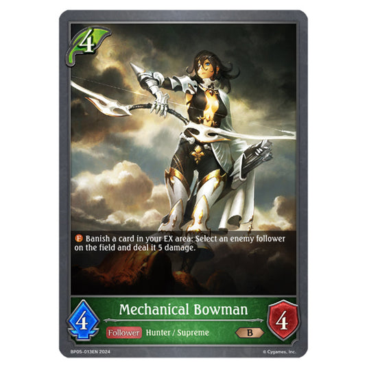 Mechanical Bowman BP05-013EN card from the Shadowverse: Evolve set Omens Eternal