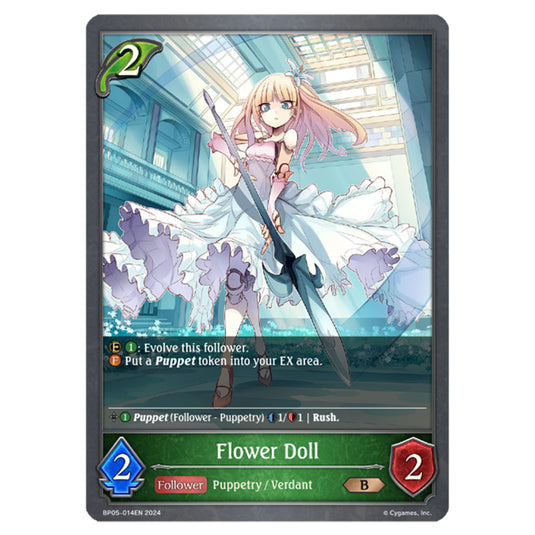 Flower Doll BP05-014EN card from the Shadowverse: Evolve set Omens Eternal