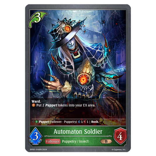 Automaton Soldier BP05-016EN card from the Shadowverse: Evolve set Omens Eternal