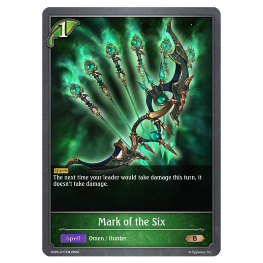 Mark of the Six BP05-017EN card from the Shadowverse: Evolve set Omens Eternal