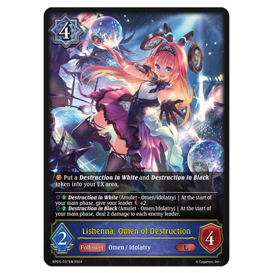 Lishenna, Omen of Destruction BP05-037EN card from the Shadowverse: Evolve set Omens Eternal