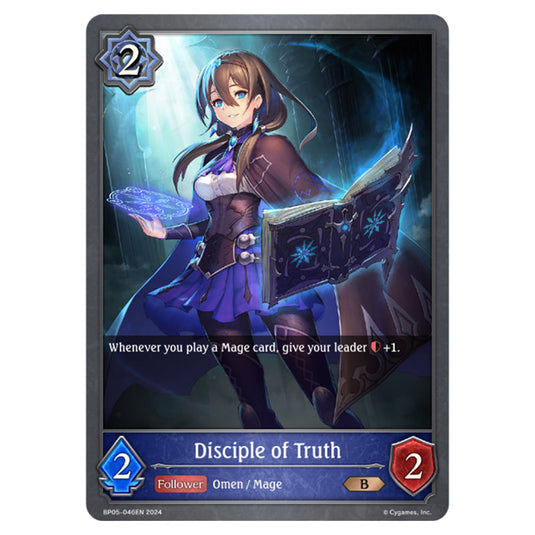 Disciple of Truth BP05-046EN card from the Shadowverse: Evolve set Omens Eternal