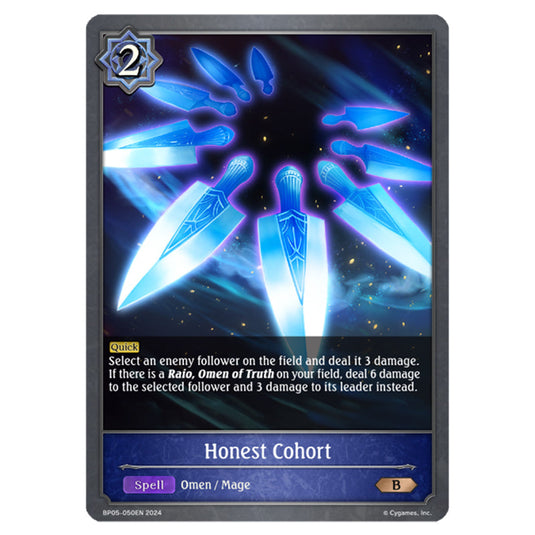 Honest Cohort BP05-050EN card from the Shadowverse: Evolve set Omens Eternal