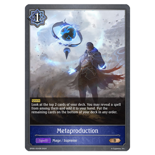 Metaproduction BP05-051EN card from the Shadowverse: Evolve set Omens Eternal