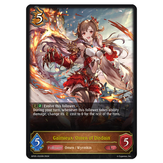 Galmieux, Omen of Disdain BP05-052EN card from the Shadowverse: Evolve set Omens Eternal