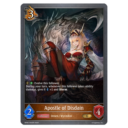 Apostle of Disdain BP05-055EN card from the Shadowverse: Evolve set Omens Eternal