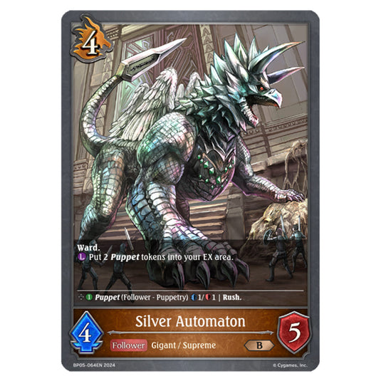 Silver Automaton BP05-064EN card from the Shadowverse: Evolve set Omens Eternal