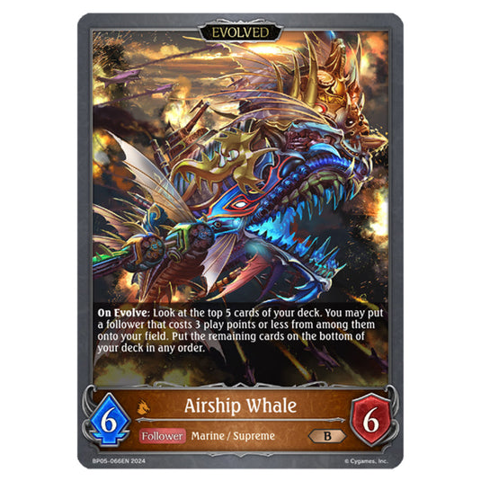 Airship Whale BP05-066EN card from the Shadowverse: Evolve set Omens Eternal