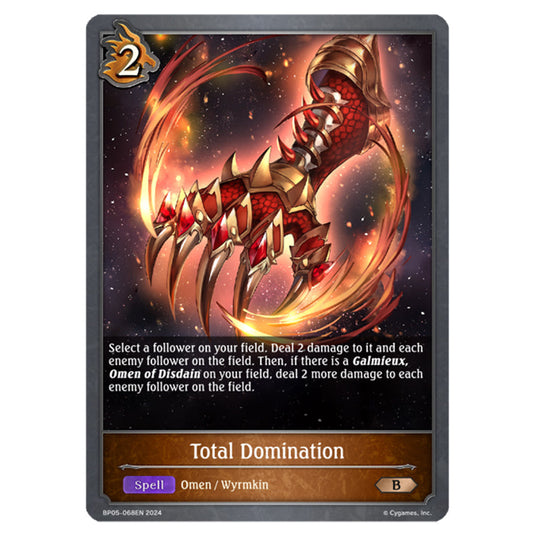 Total Domination BP05-068EN card from the Shadowverse: Evolve set Omens Eternal