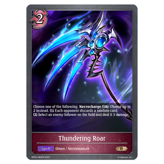 Thundering Roar BP05-085EN card from the Shadowverse: Evolve set Omens Eternal