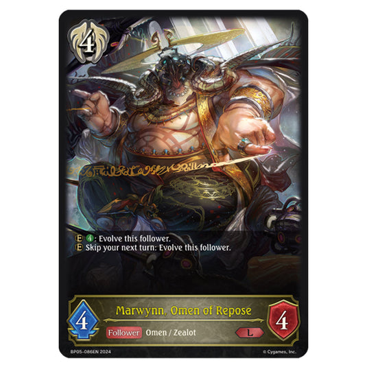 Marwynn, Omen of Repose BP05-086EN card from the Shadowverse: Evolve set Omens Eternal