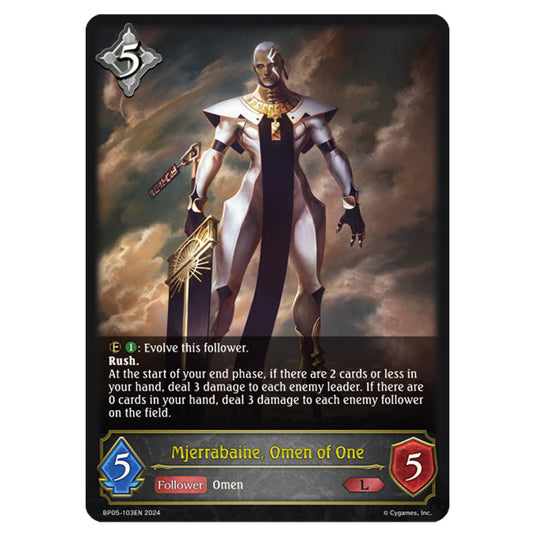 Mjerrabaine, Omen of One BP05-103EN card from the Shadowverse: Evolve set Omens Eternal