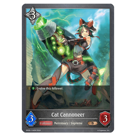 Cat Cannoneer BP05-114EN card from the Shadowverse: Evolve set Omens Eternal