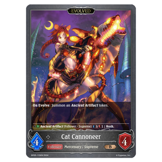 Cat Cannoneer BP05-115EN card from the Shadowverse: Evolve set Omens Eternal