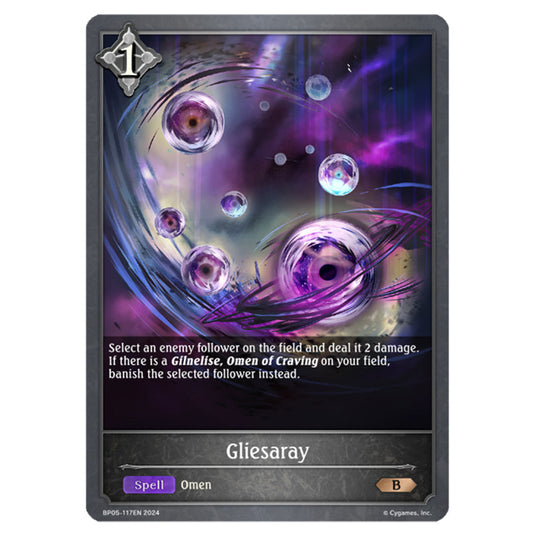 Gliesaray BP05-117EN card from the Shadowverse: Evolve set Omens Eternal