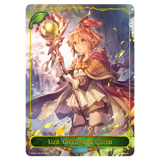 Liza, Greenwood Queen BP05-LD01EN card from the Shadowverse: Evolve set Omens Eternal