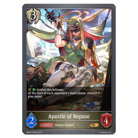 Apostle of Repose BP05-P42EN card from the Shadowverse: Evolve set Omens Eternal