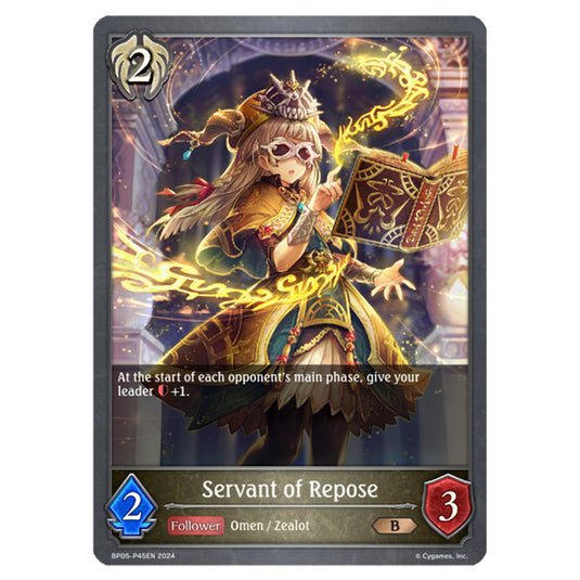 Servant of Repose BP05-P45EN card from the Shadowverse: Evolve set Omens Eternal