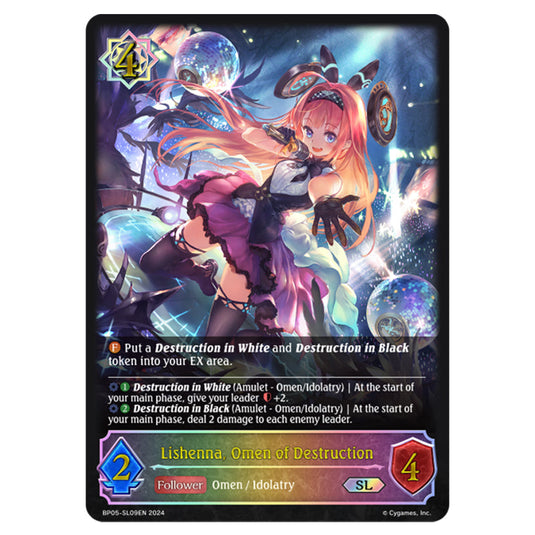 Lishenna, Omen of Destruction BP05-SL09EN card from the Shadowverse: Evolve set Omens Eternal