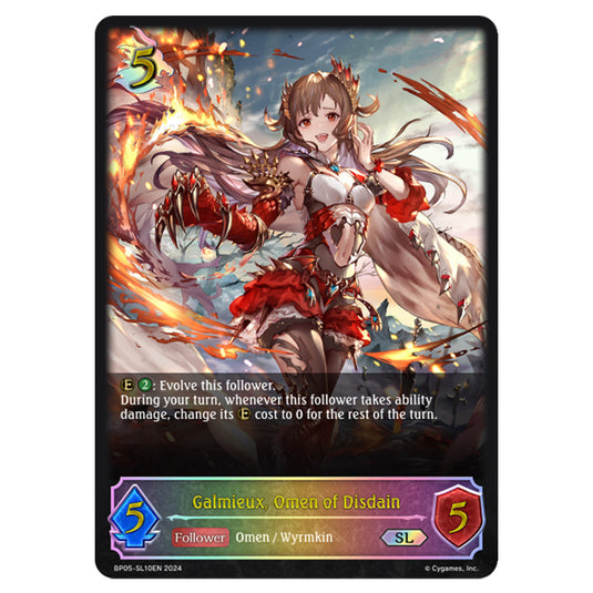 Galmieux, Omen of Disdain BP05-SL10EN card from the Shadowverse: Evolve set Omens Eternal