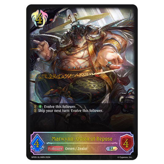 Marwynn, Omen of Repose BP05-SL16EN card from the Shadowverse: Evolve set Omens Eternal