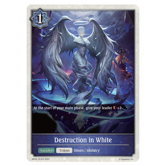 Destruction in White BP05-T01EN card from the Shadowverse: Evolve set Omens Eternal