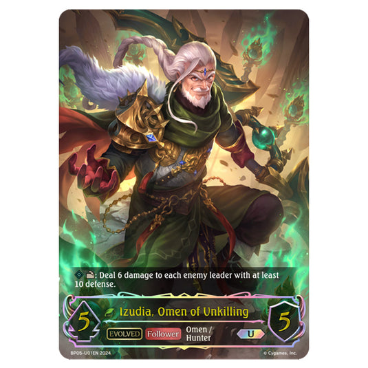 Izudia, Omen of Unkilling BP05-U01EN card from the Shadowverse: Evolve set Omens Eternal