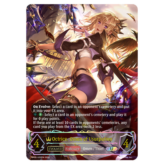 Octrice, Omen of Usurpation BP05-U02EN card from the Shadowverse: Evolve set Omens Eternal