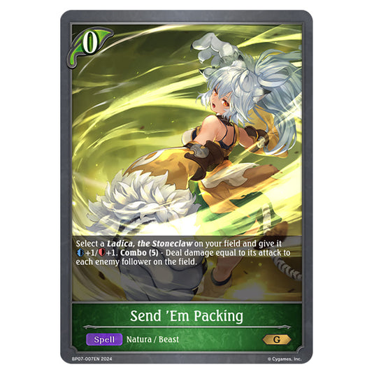 Send 'Em Packing BP07-007EN card from the Shadowverse: Evolve set Verdant Steel