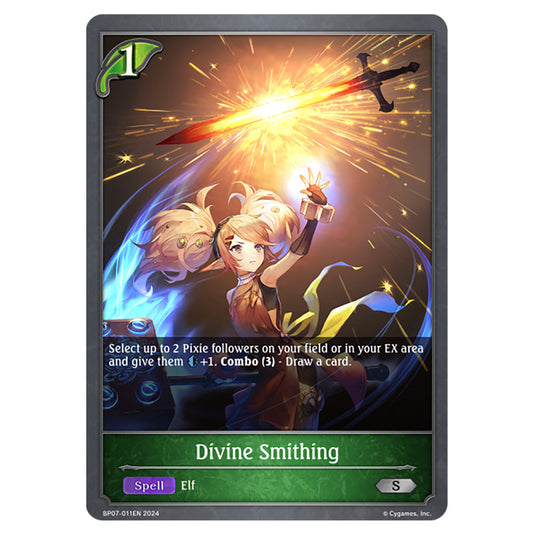 Divine Smithing BP07-011EN card from the Shadowverse: Evolve set Verdant Steel