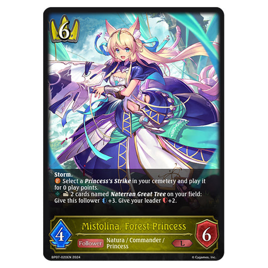 Mistolina, Forest Princess BP07-020EN card from the Shadowverse: Evolve set Verdant Steel