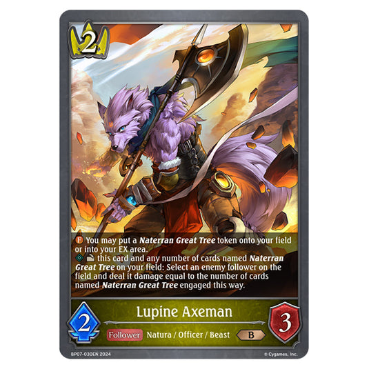 Lupine Axeman BP07-030EN card from the Shadowverse: Evolve set Verdant Steel