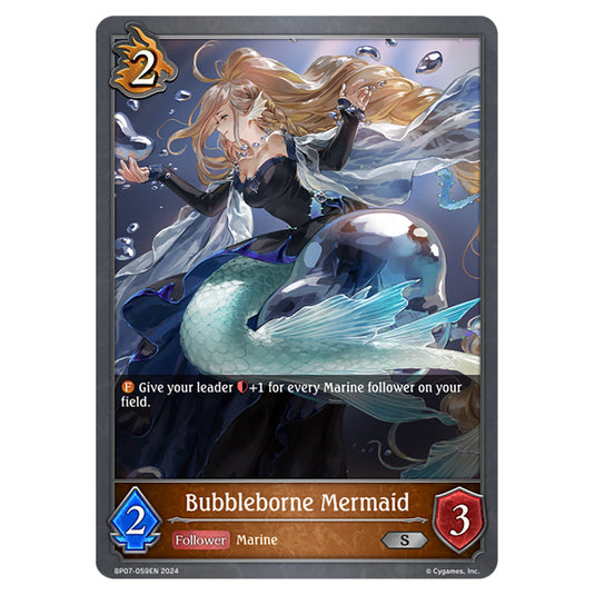 Bubbleborne Mermaid BP07-059EN card from the Shadowverse: Evolve set Verdant Steel