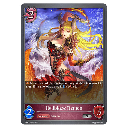 Hellblaze Demon BP07-078EN card from the Shadowverse: Evolve set Verdant Steel