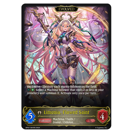 Limonia, Flawed Saint BP07-087EN card from the Shadowverse: Evolve set Verdant Steel