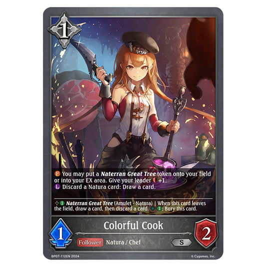 Colorful Cook BP07-112EN card from the Shadowverse: Evolve set Verdant Steel
