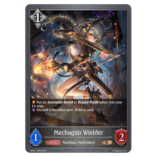 Mechagun Wielder BP07-116EN card from the Shadowverse: Evolve set Verdant Steel