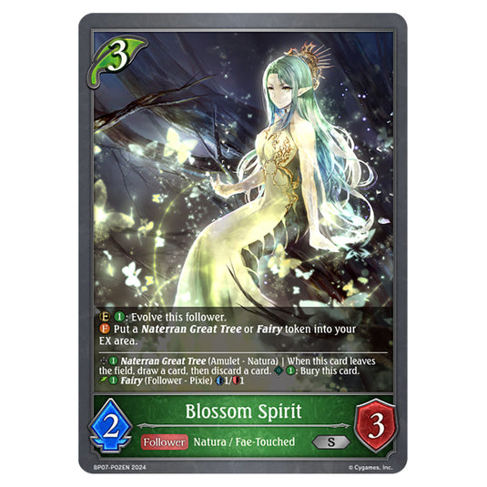 Blossom Spirit BP07-P02EN card from the Shadowverse: Evolve set Verdant Steel