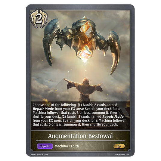 Augmentation Bestowal BP07-P26EN card from the Shadowverse: Evolve set Verdant Steel