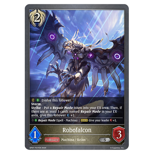 Robofalcon BP07-P27EN card from the Shadowverse: Evolve set Verdant Steel