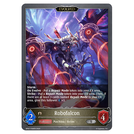 Robofalcon BP07-P28EN card from the Shadowverse: Evolve set Verdant Steel