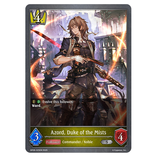 Azord, Duke of the Mists BP08-025EN card from the Shadowverse: Evolve set Alterchaotica