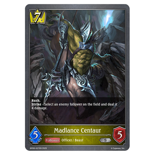 Madlance Centaur BP08-027EN card from the Shadowverse: Evolve set Alterchaotica