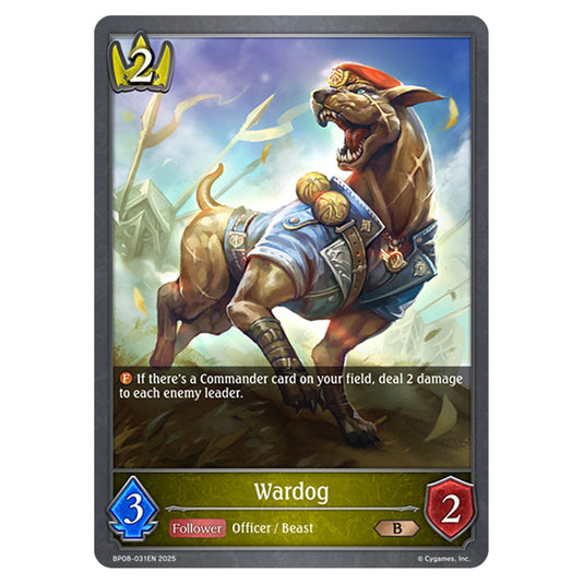 Wardog BP08-031EN card from the Shadowverse: Evolve set Alterchaotica