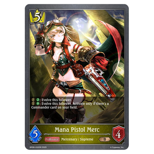 Mana Pistol Merc BP08-032EN card from the Shadowverse: Evolve set Alterchaotica