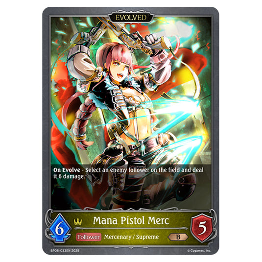 Mana Pistol Merc BP08-033EN card from the Shadowverse: Evolve set Alterchaotica
