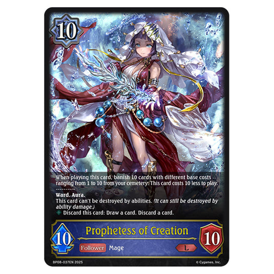 Prophetess of Creation BP08-037EN card from the Shadowverse: Evolve set Alterchaotica